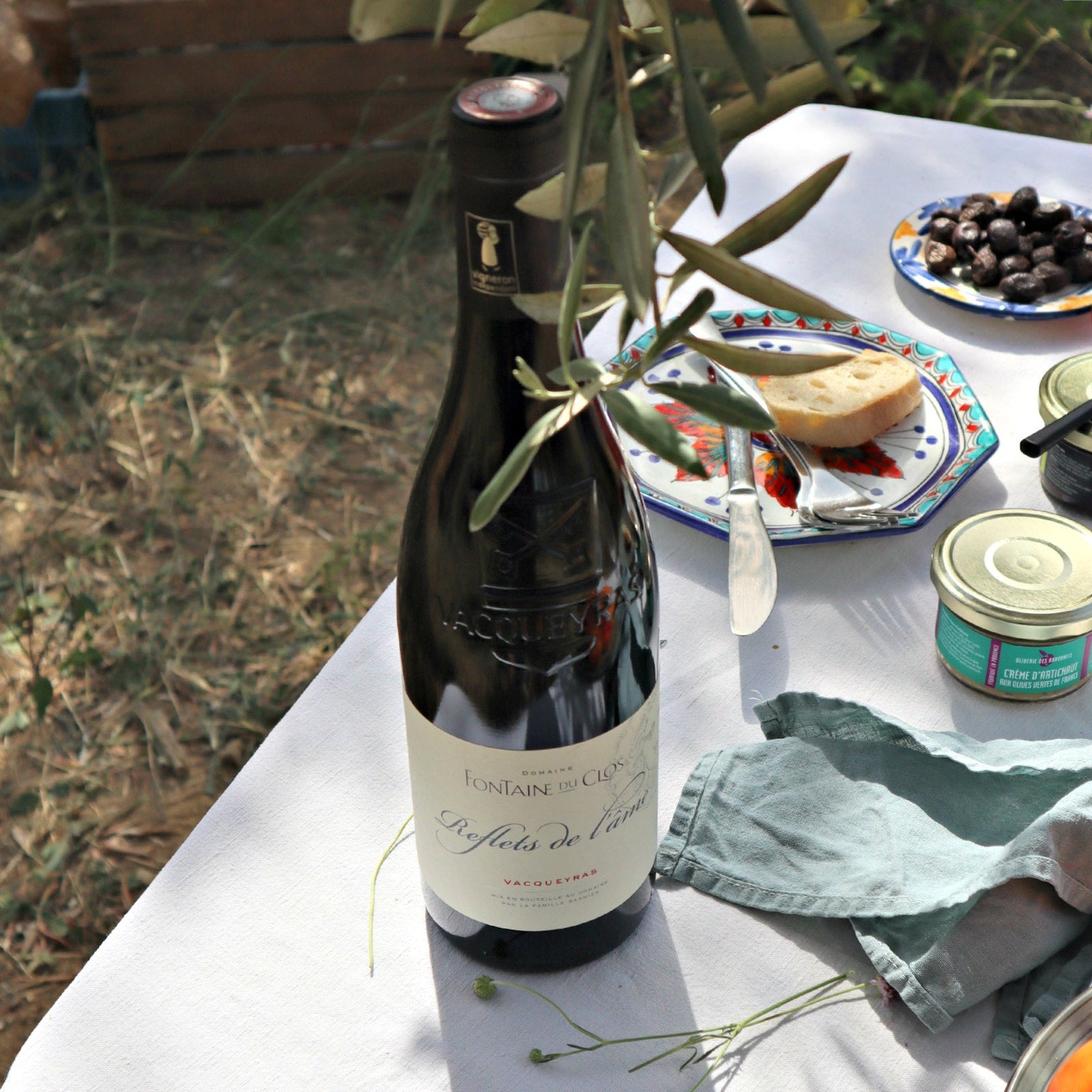 Rotwein AOP Vacquayras, Domaine Fontaine du Clos Wein La Sariette 