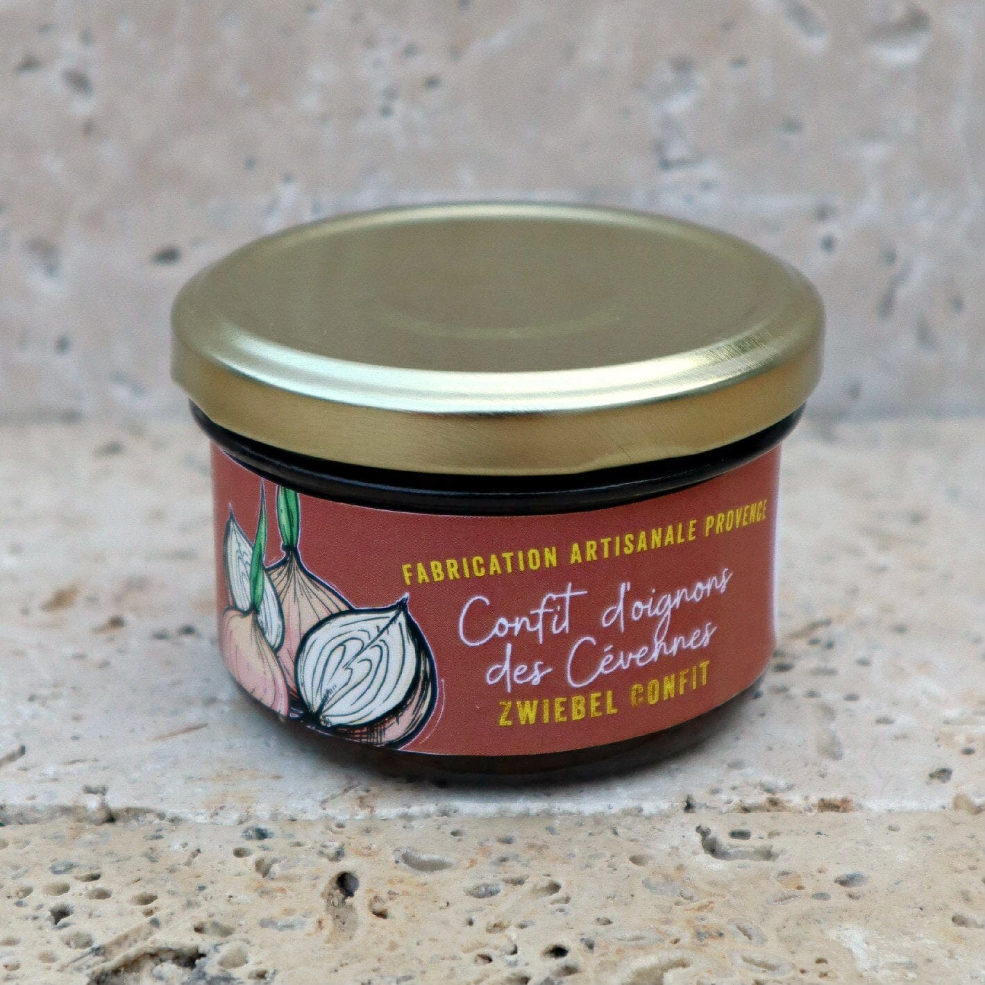 Zwiebel Confit mit schwarzen Oliven aus den Baronnien Confit La Sariette 